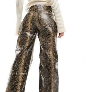 Mango Brown Snake Print Trousers